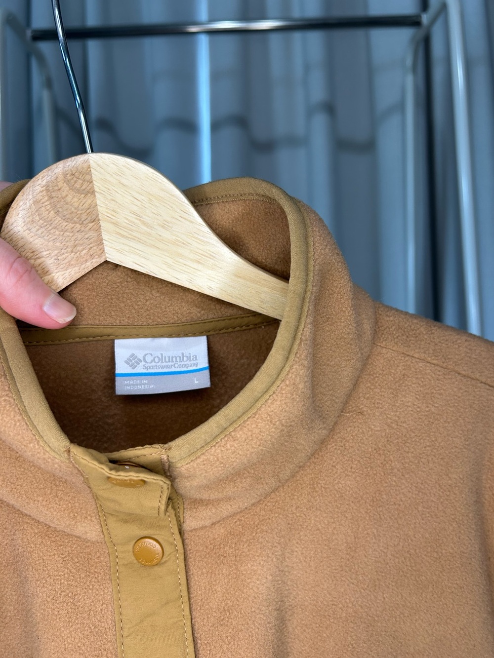 🏔️COLUMBIA Two-Tone Snap Pullover — Brown & Cream - Picture 4 of 5
